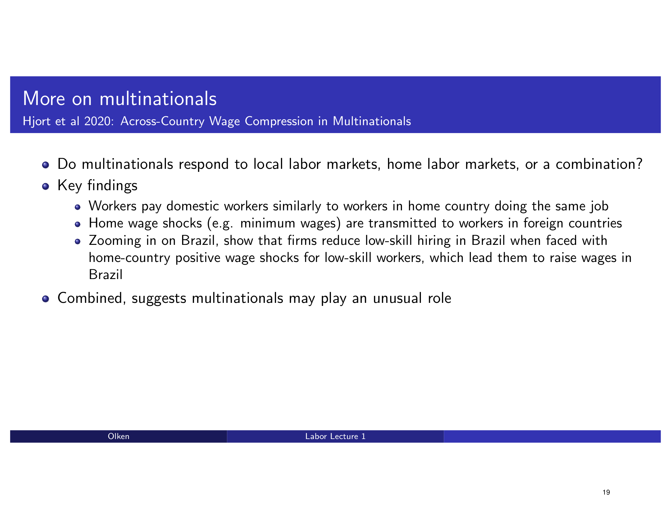 Before: Original slide 19 — bullet points on Hjort et al 2020