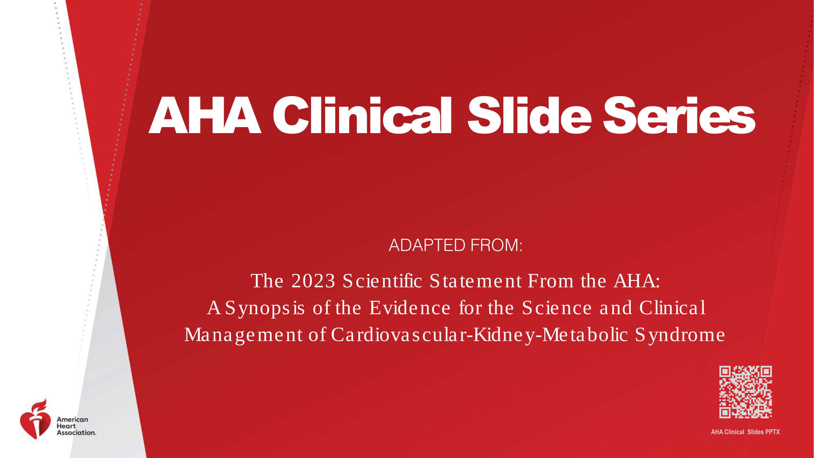 Before: Original slide 1 — plain red title slide with AHA logo