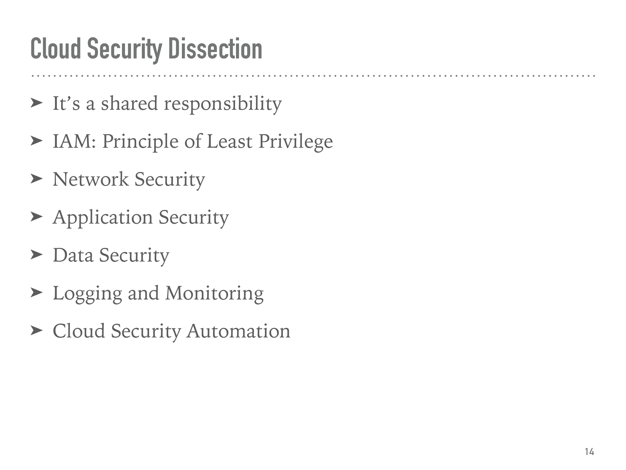 Before: Seven flat security layer bullets