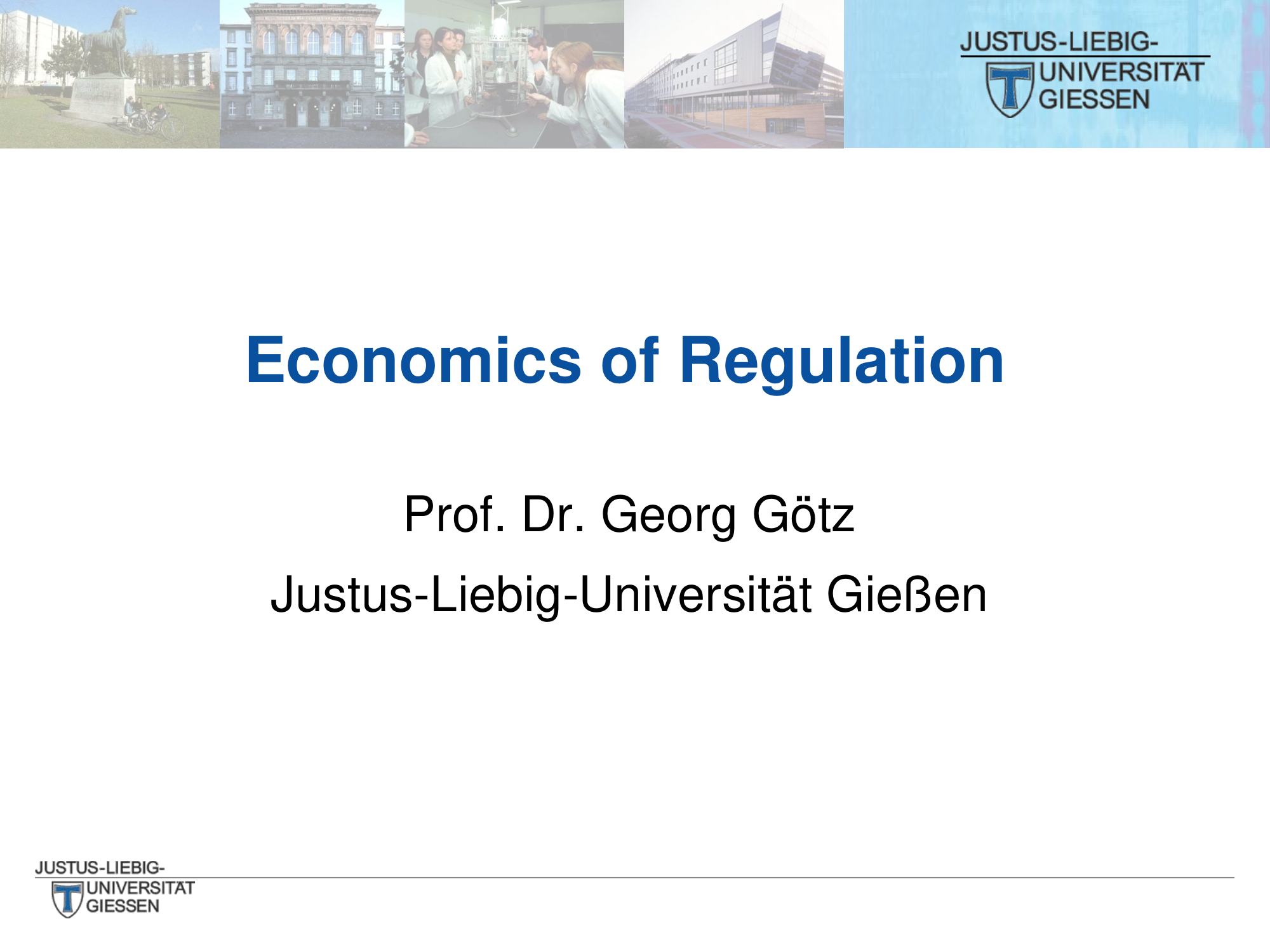 Before: Original title slide — dated university template with small campus photos