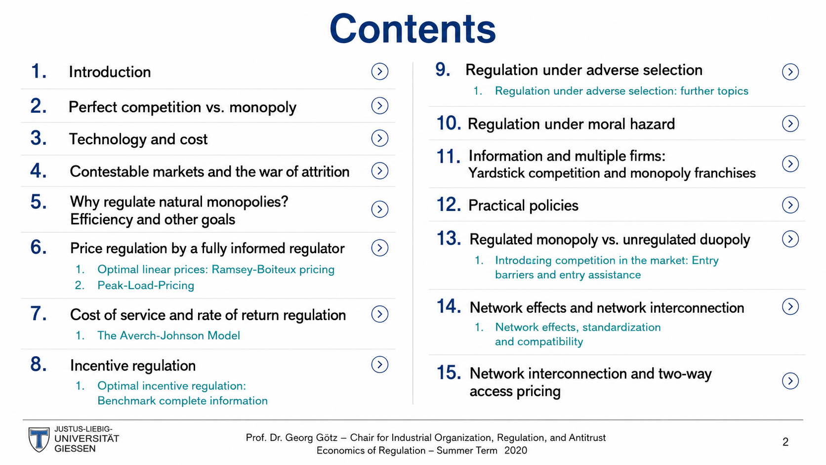 After: Redesigned contents slide with clean typographic hierarchy
