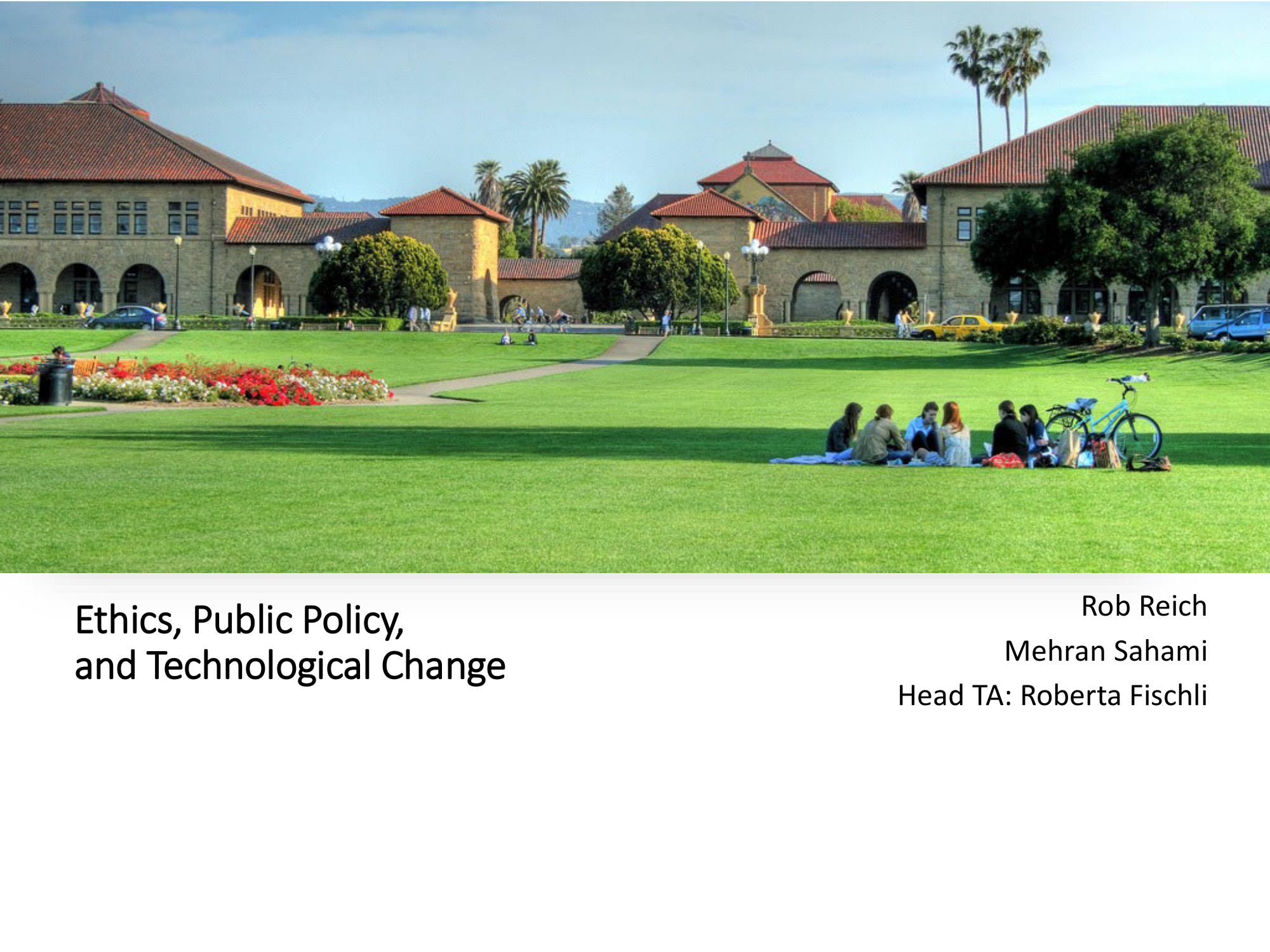 Before: Original slide 1 — campus photo with disconnected text below