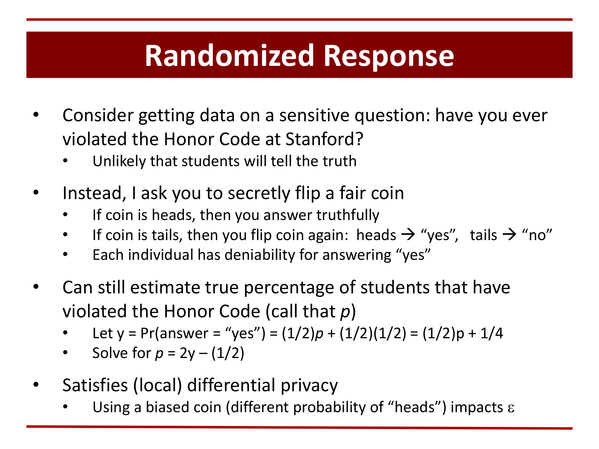 Before: Original slide 21 — dense text explaining coin-flip protocol with math