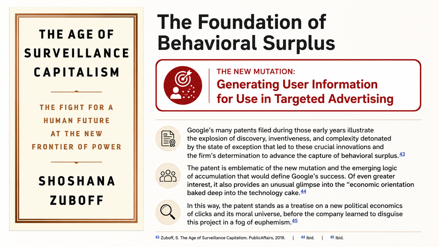 After: Redesigned slide 29 — narrative layout with highlighted key passages
