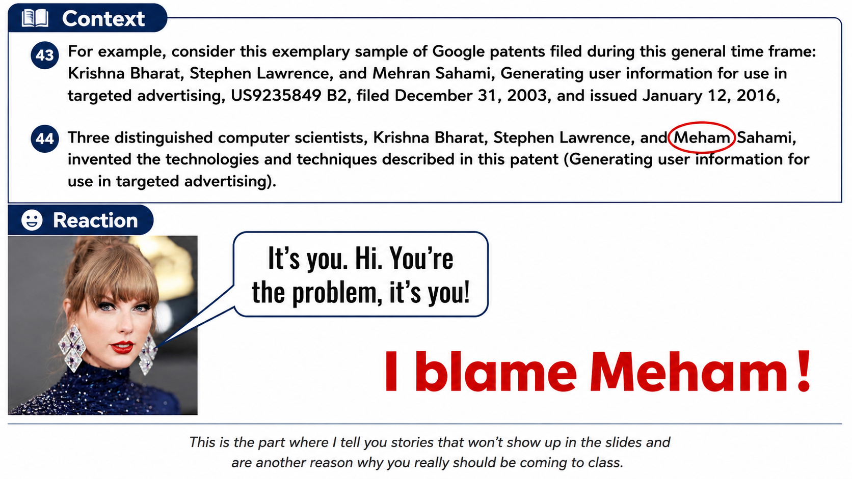After: Redesigned slide 30 — polished closing with preserved humor and visual clarity