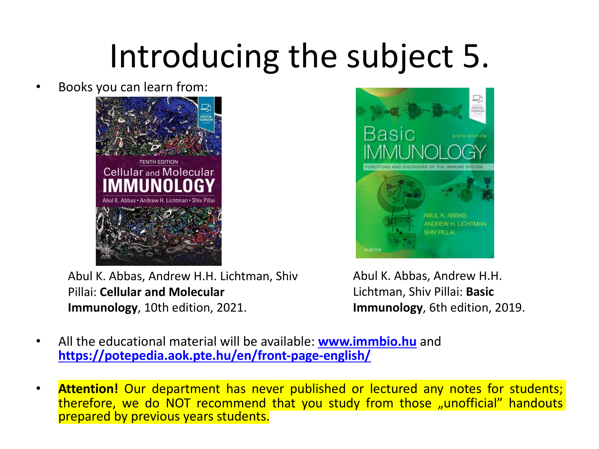 Before: Original slide 6 — plain textbook list