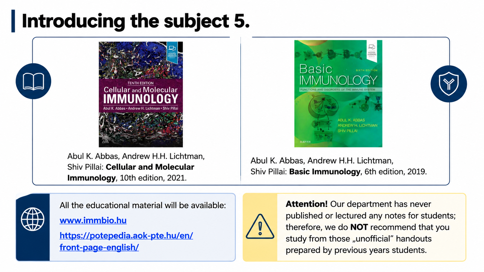 After: Redesigned slide 6 with visual textbook recommendation cards
