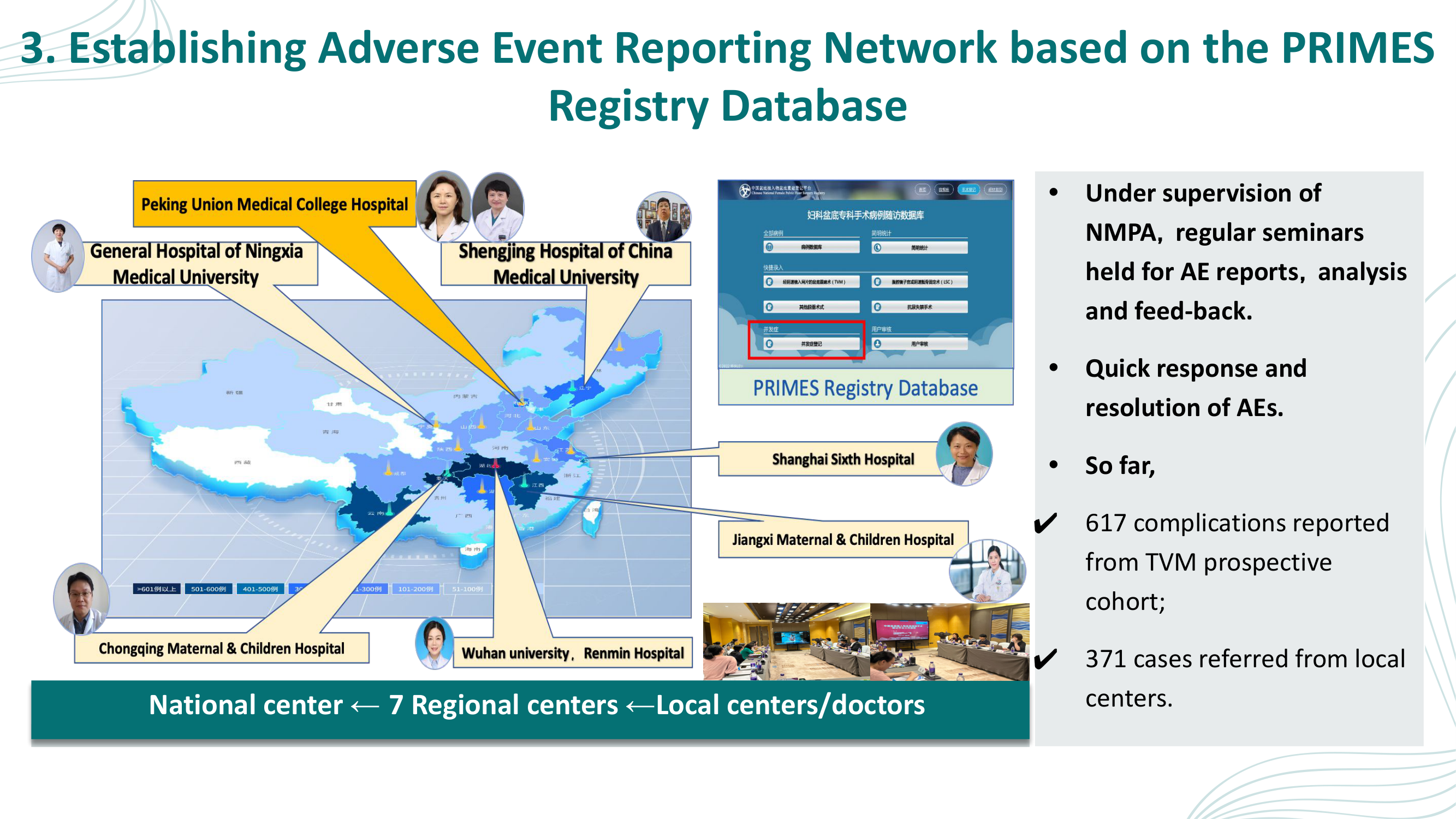 Before: Original slide 16 — cluttered map with headshot photos and database