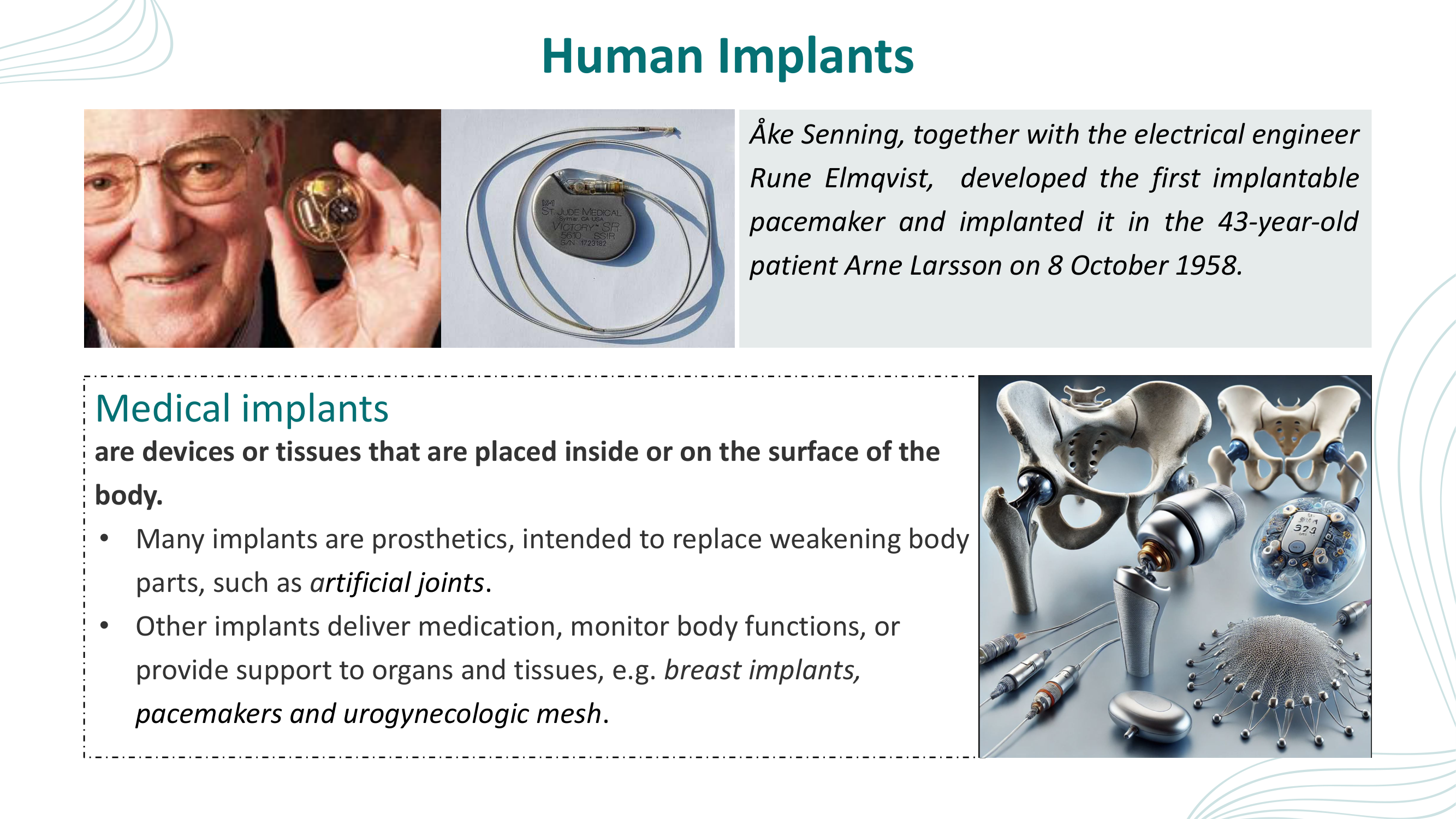 Before: Original slide 2 — scattered medical implant photos