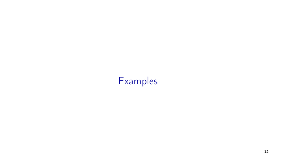 Before: Original slide 12 — bare Examples section title
