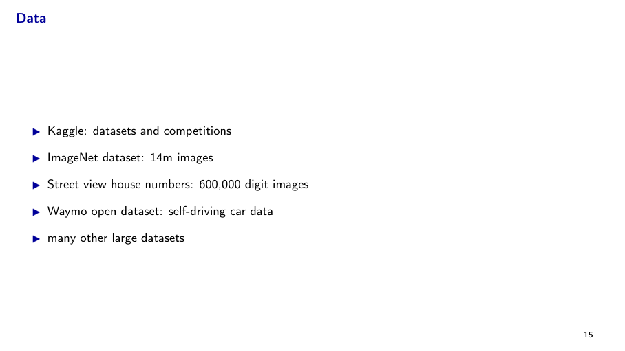 Before: Original slide 15 — flat dataset bullet list