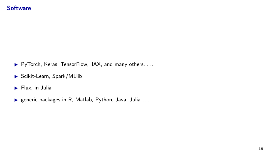 Before: Original slide 16 — flat software bullet list