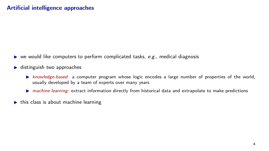 Before: Original slide 4 — nested bullets on AI approaches